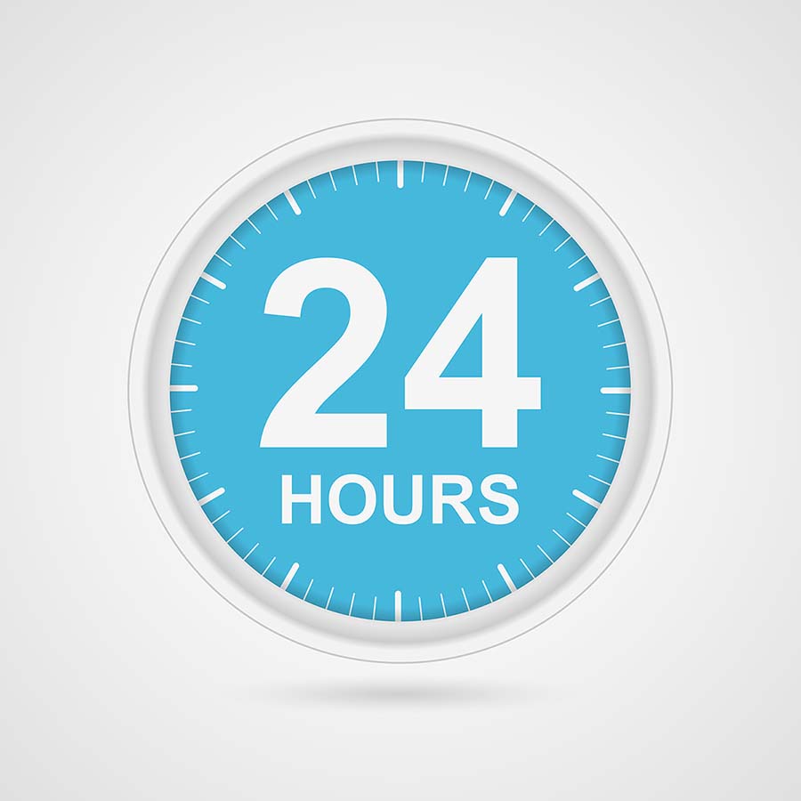 24 hours customer service icon.